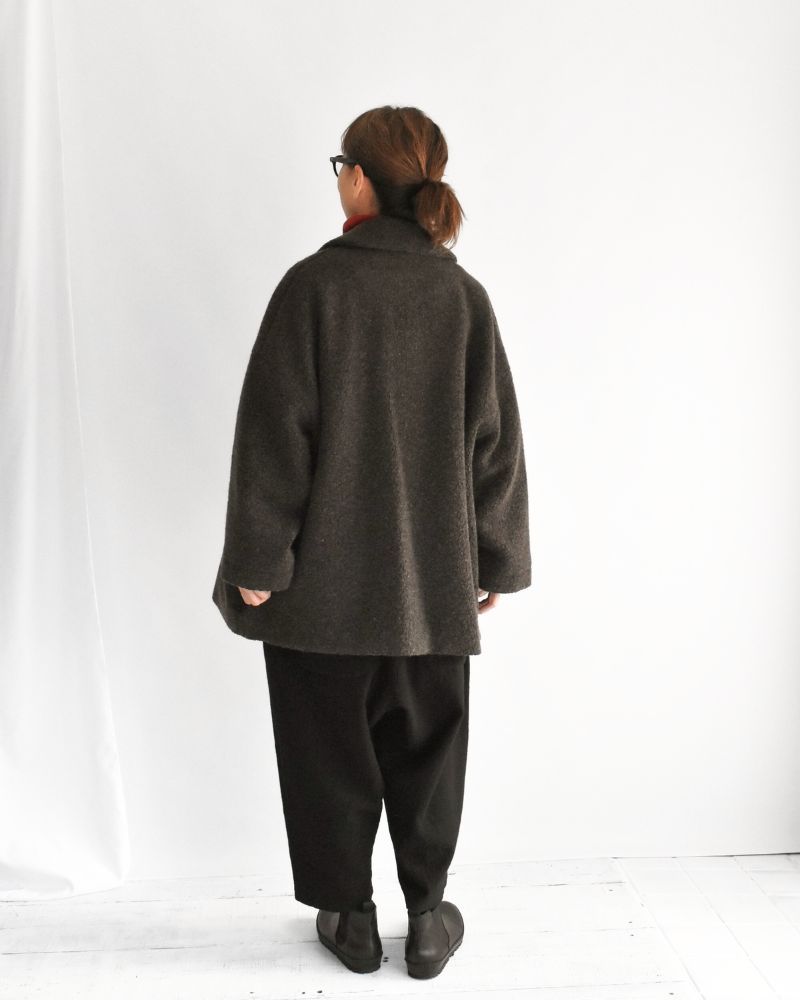 DOUBLE OVER COAT DarkBrown