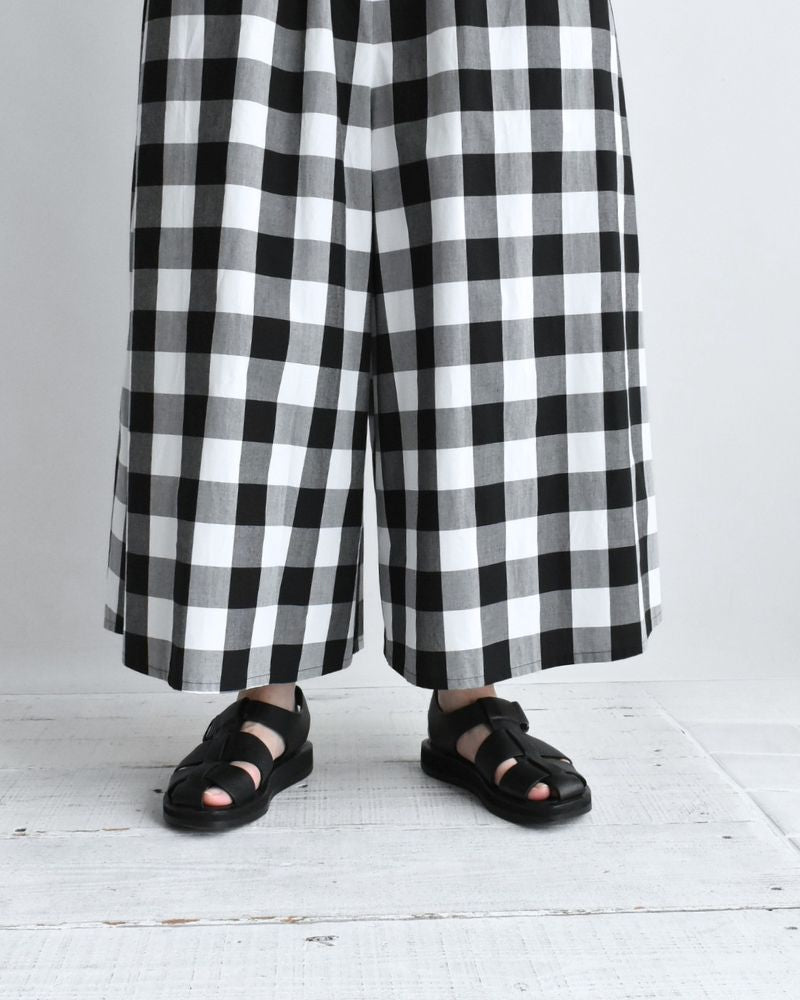 ブロックチェック キュロットパンツ White/Black