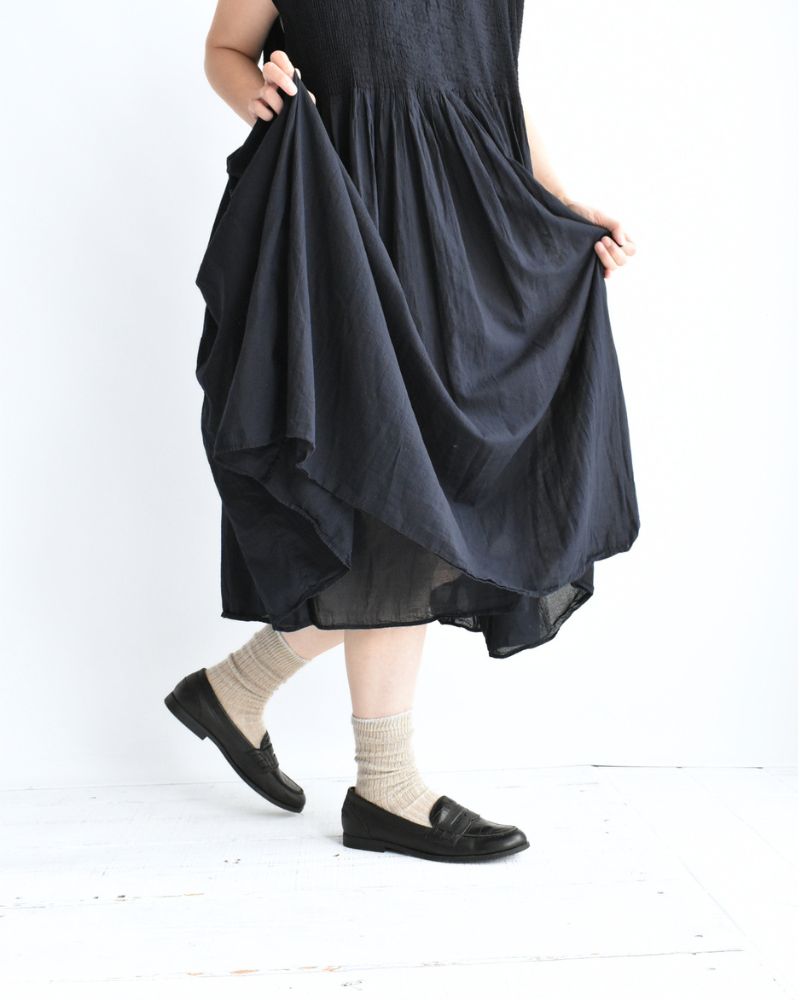 CREW-NECK F/SL DRESS WITH PINTUCK Marine