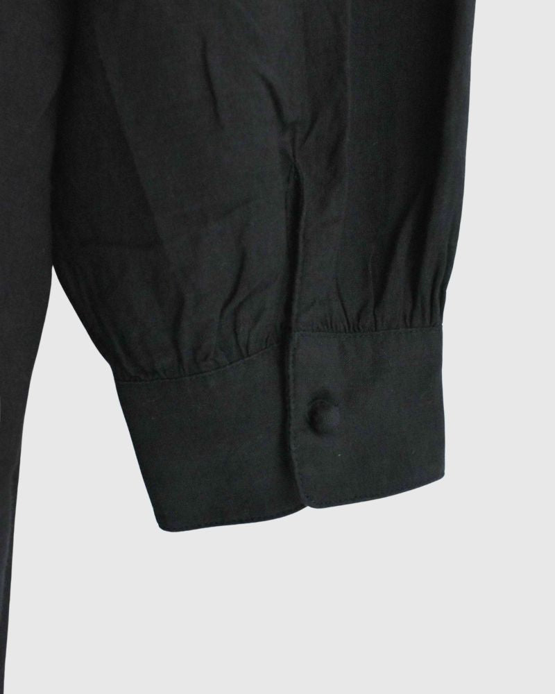 CREW-NECK BOSOM LONG SHIRT WITH MINI PINTUCK Black