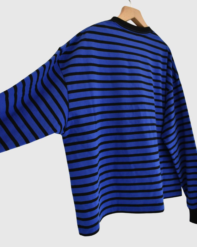 taco cotton ボーダーL/S RoyalNavy/Black