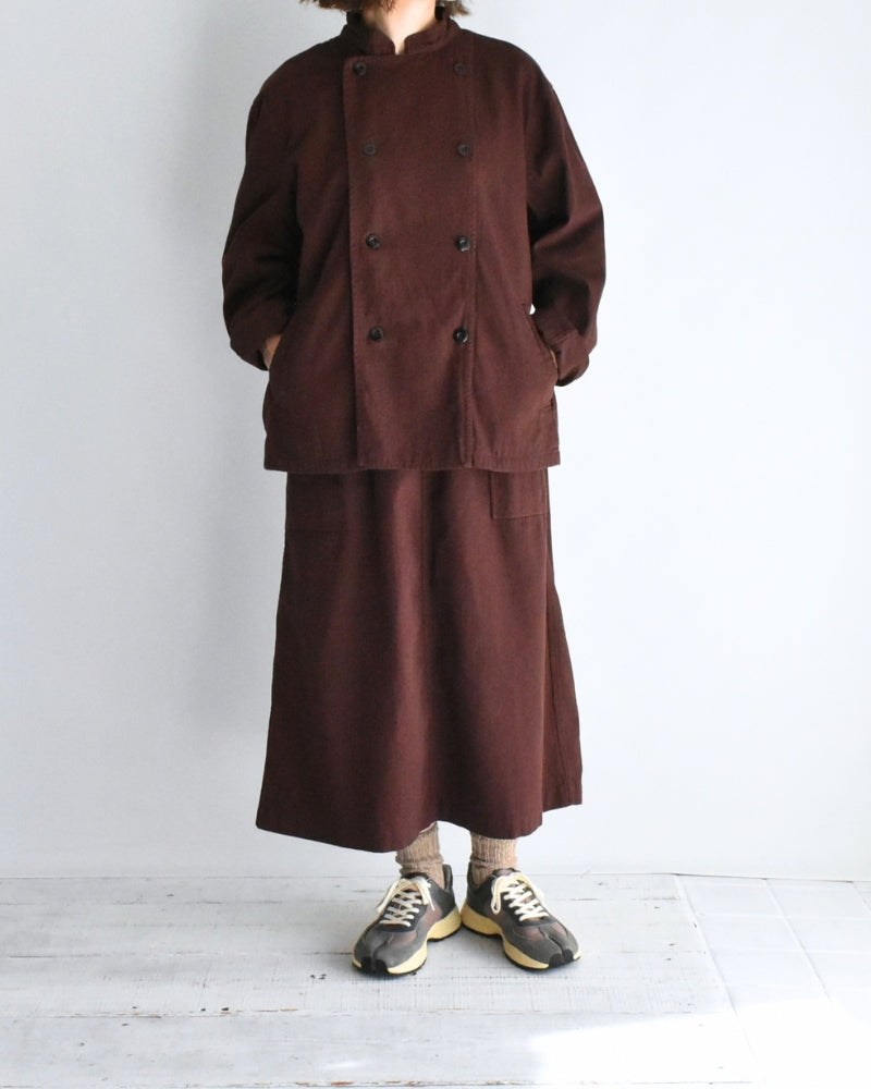 STAND COLLAR DOUBLE BREAST JACKET Burgundy