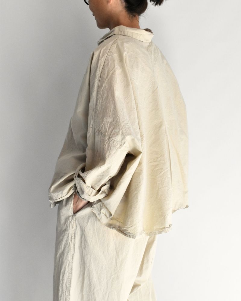シュリンクプルオーバーシャツ Beige