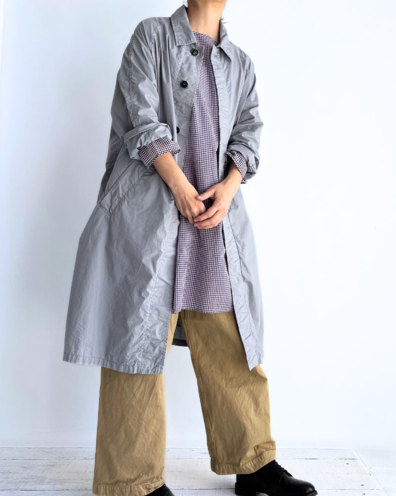 60s COTTON POPLIN OVERDYE BALMACAAN COAT Blue