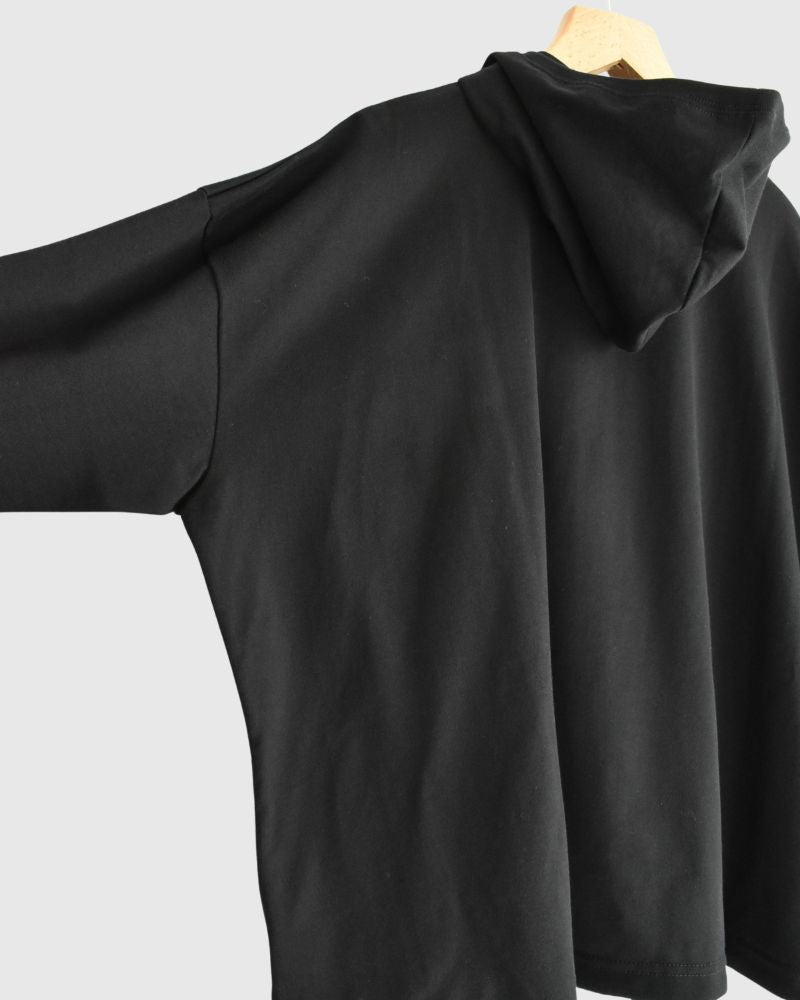 ドローストリング フーディプルオーバー Black