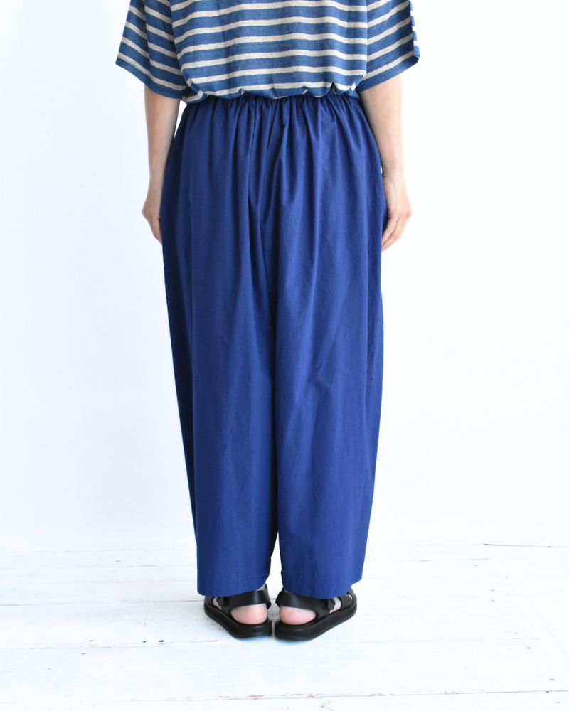 ワイドコクーンギャザーパンツ Blue