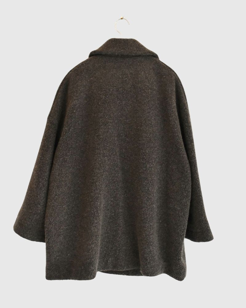 DOUBLE OVER COAT DarkBrown