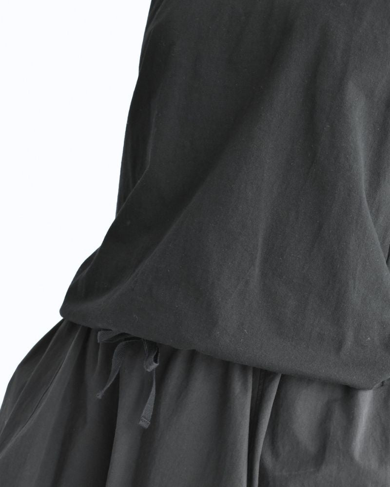 ノースリーブ ドロストTシャツ Black