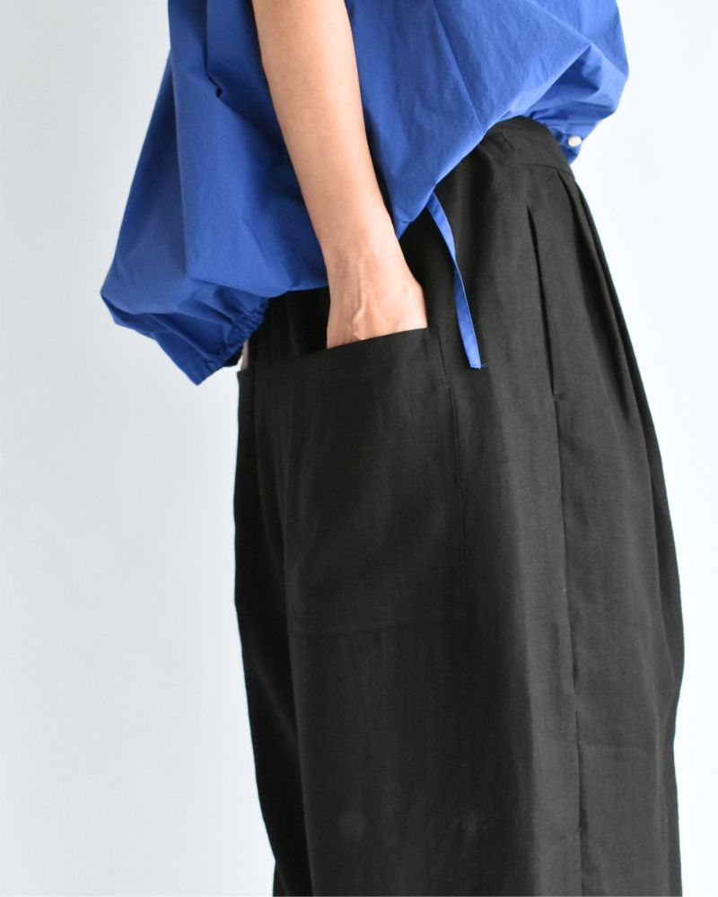 サルエルワイド ショートレングスパンツ Black