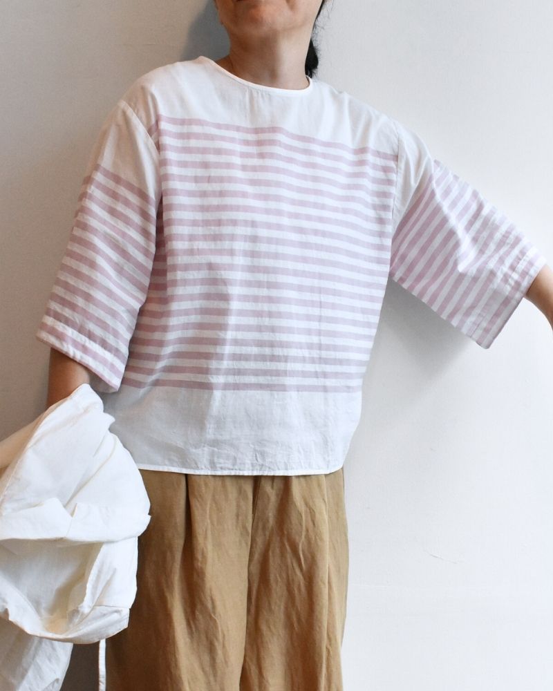 【予約】MS/F LA471 バスクボーダーショートスリーブブラウス（5月中旬 - 5月末）