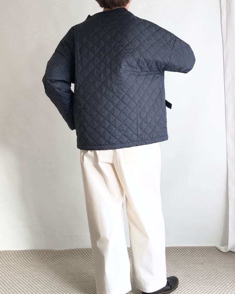 キルティングカシュクールショートコート Navy