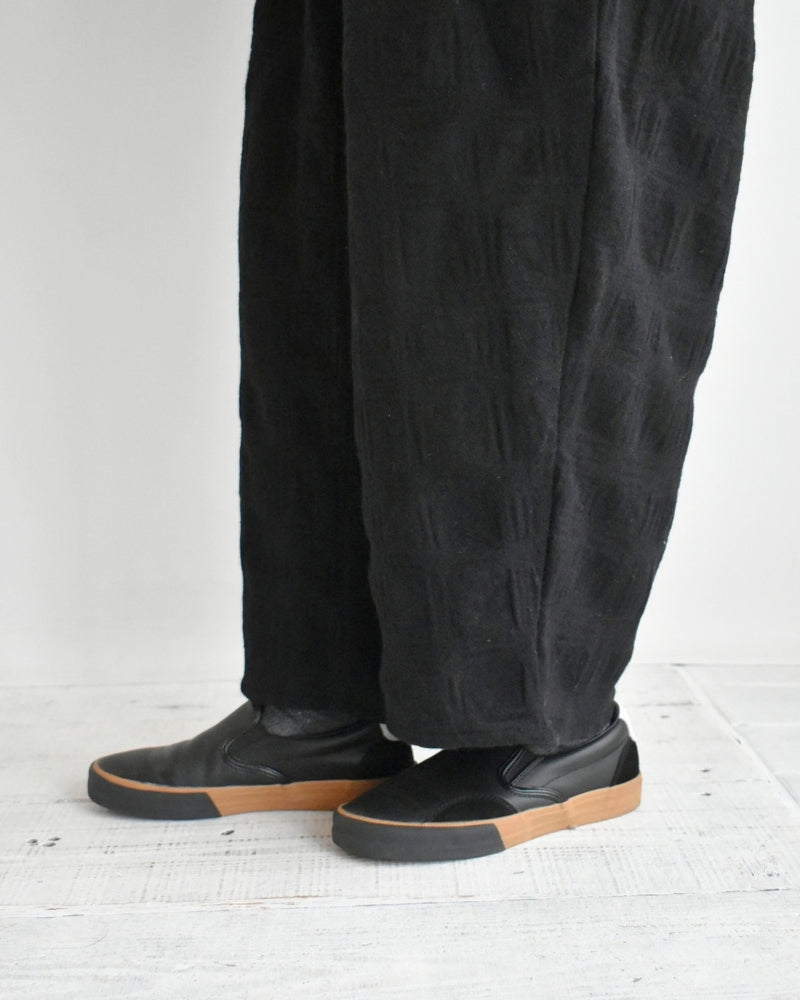 ウールチェックパンツ Black