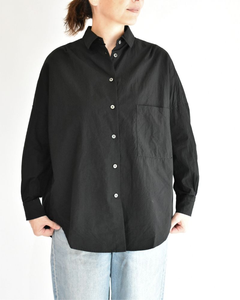 タックコクーンシャツ Black