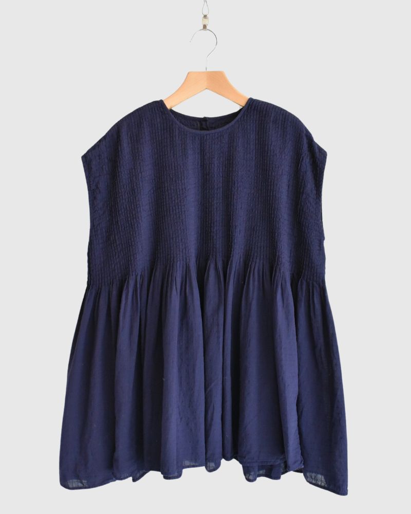 CREW-NECK F/SL SHIRT WITH PINTUCK DarkPurple