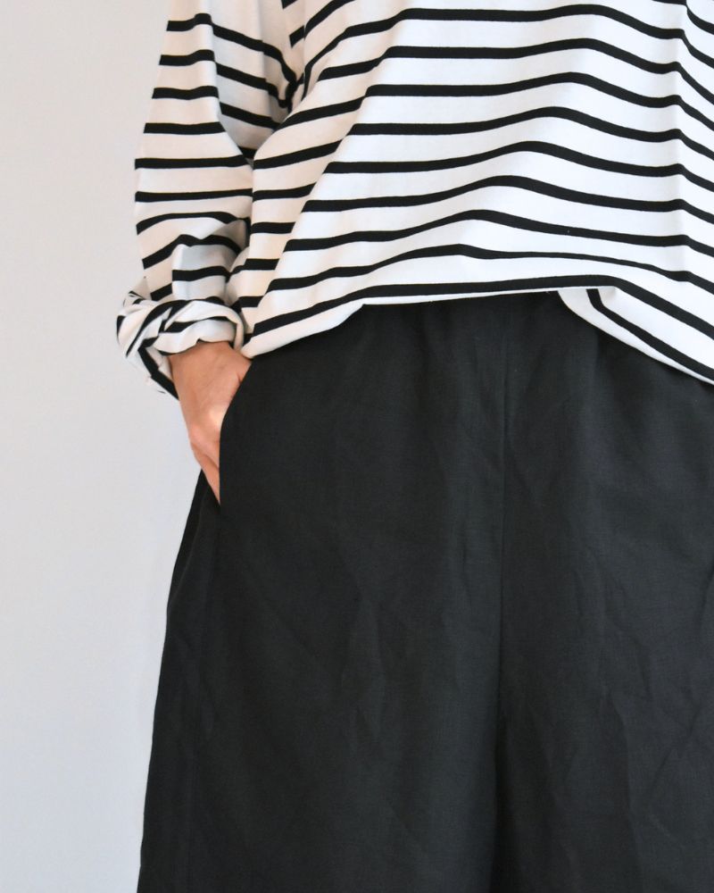 リネン オバールパンツ Black