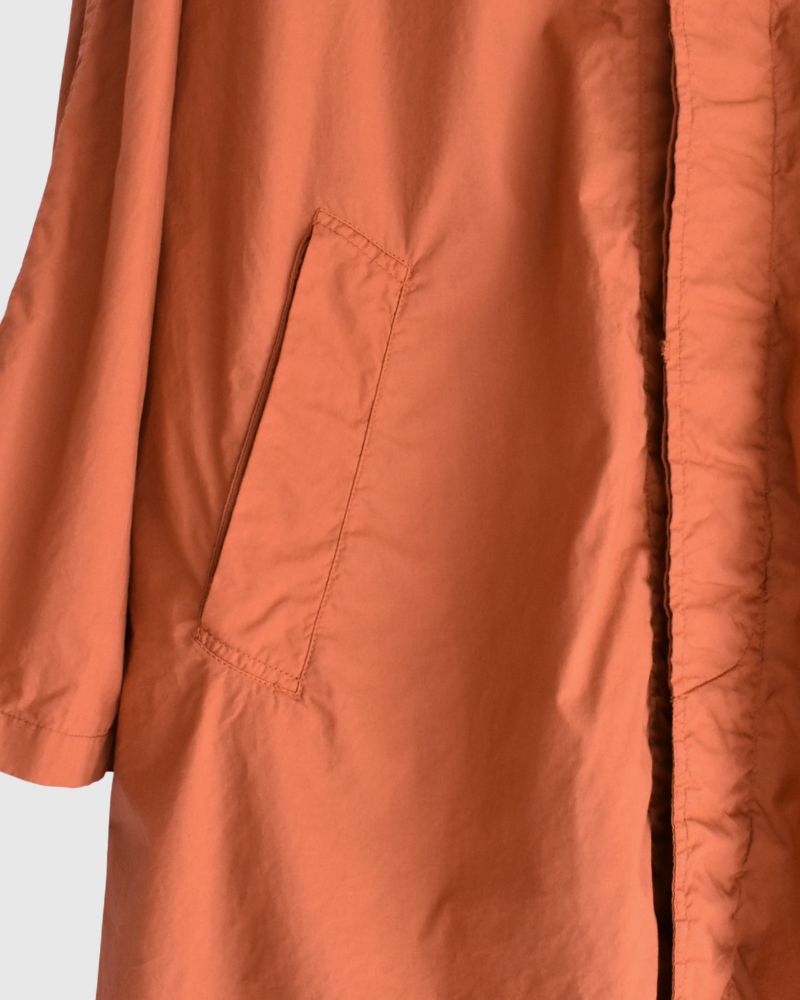 60s COTTON POPLIN OVERDYE BALMACAAN COAT Brick