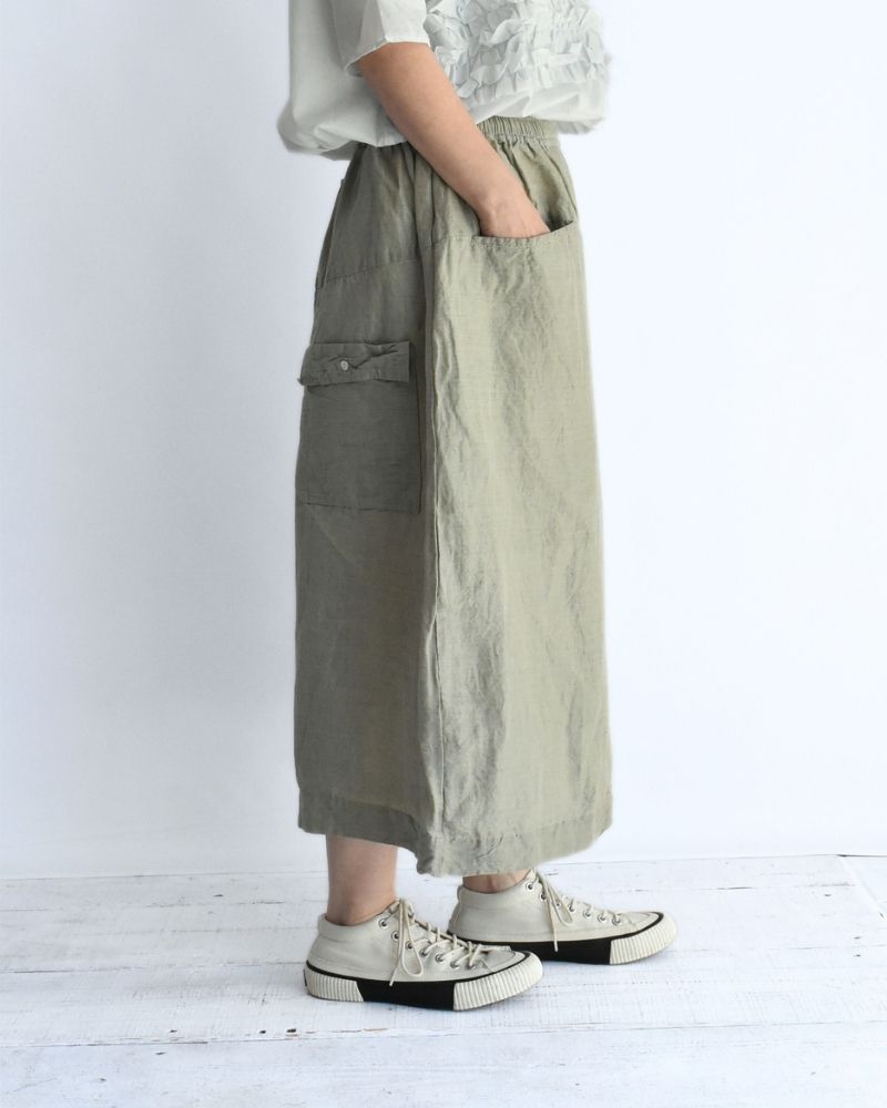 手織りセルビッチ コットンリネンパンツ LightKhaki