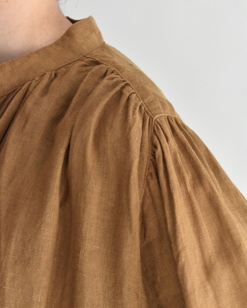 フレンチリネン ドレス Camel