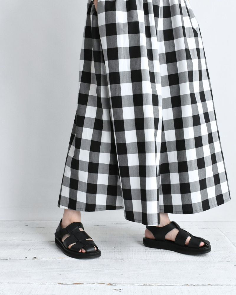 ブロックチェック キュロットパンツ White/Black