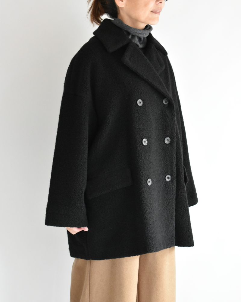 DOUBLE OVER COAT Black