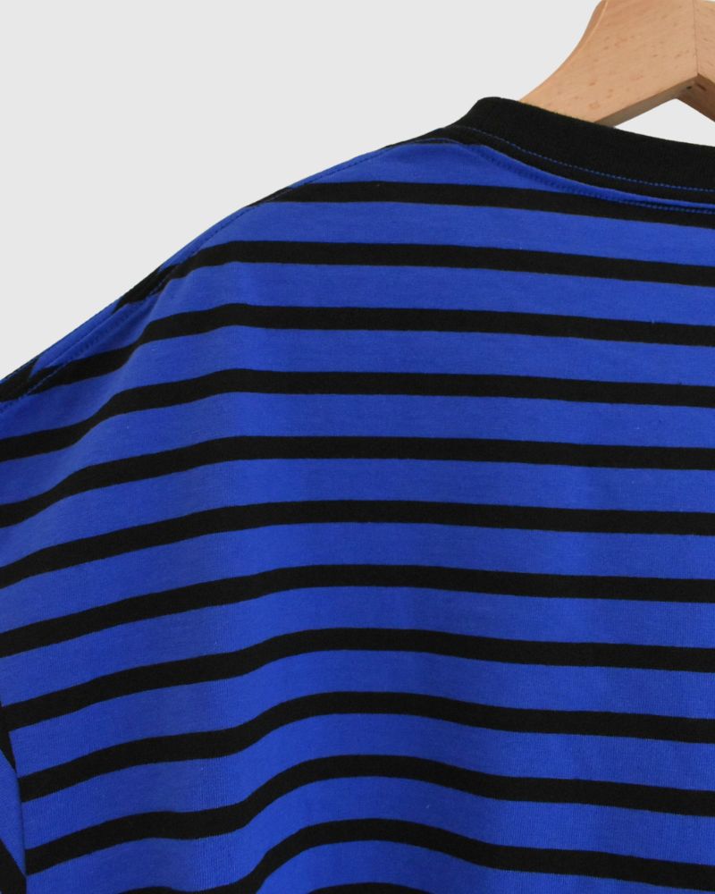 taco cotton ボーダーL/S RoyalNavy/Black