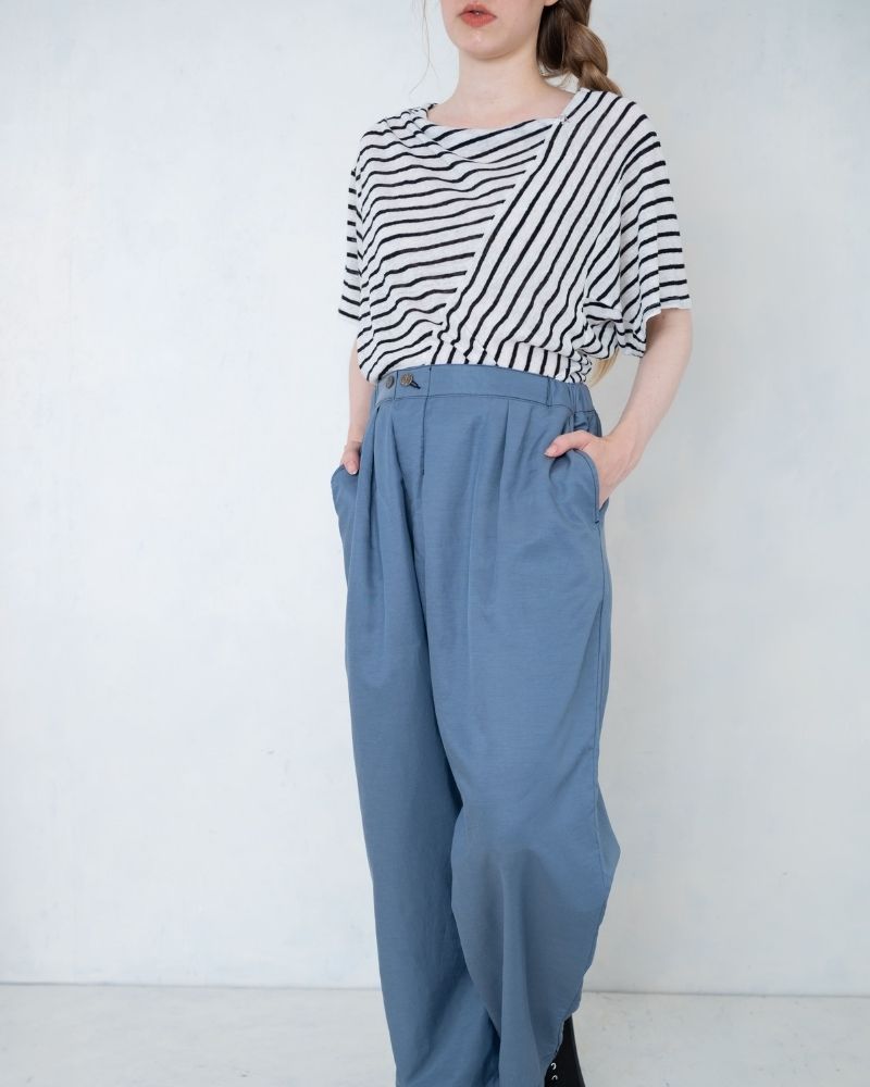 【予約】S/S TT185 リネンボーダー Tee（3月）