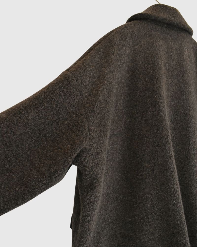 DOUBLE OVER COAT DarkBrown