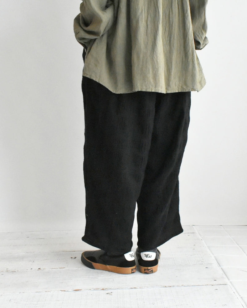 ウールチェックパンツ Black