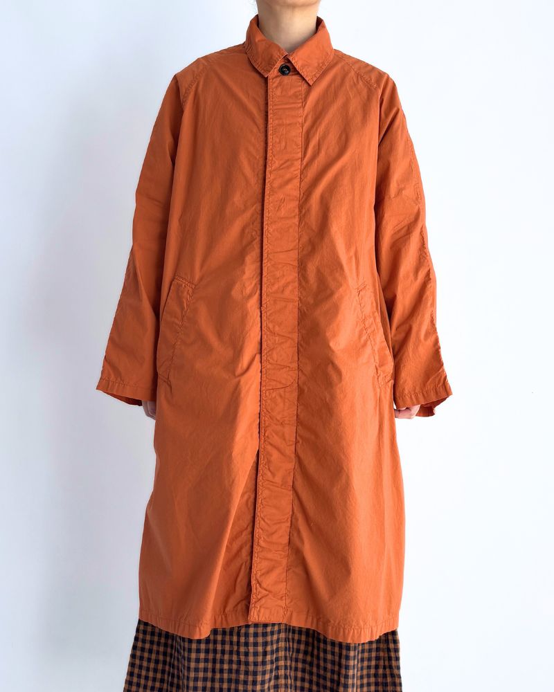 60s COTTON POPLIN OVERDYE BALMACAAN COAT Brick