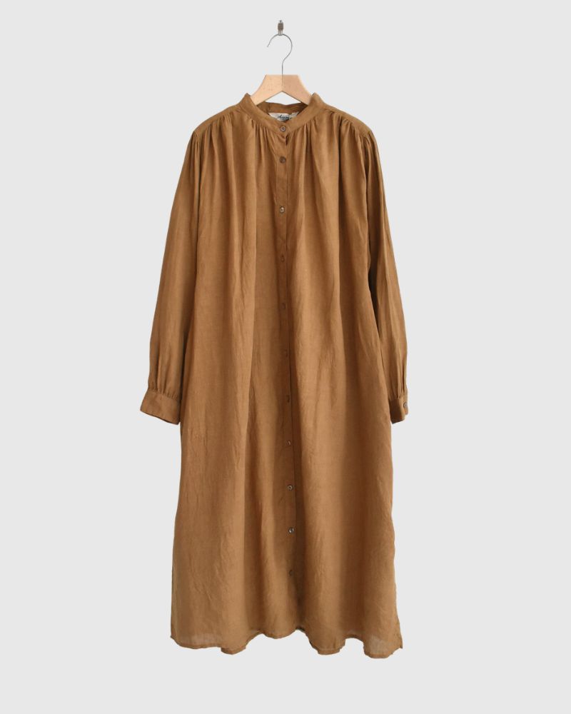 フレンチリネン ドレス Camel