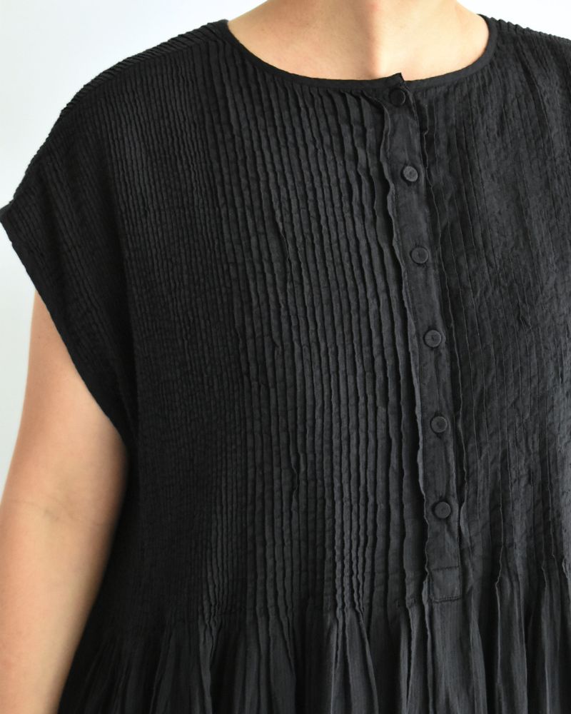 CREW-NECK F/SL DRESS WITH PINTUCK Marine