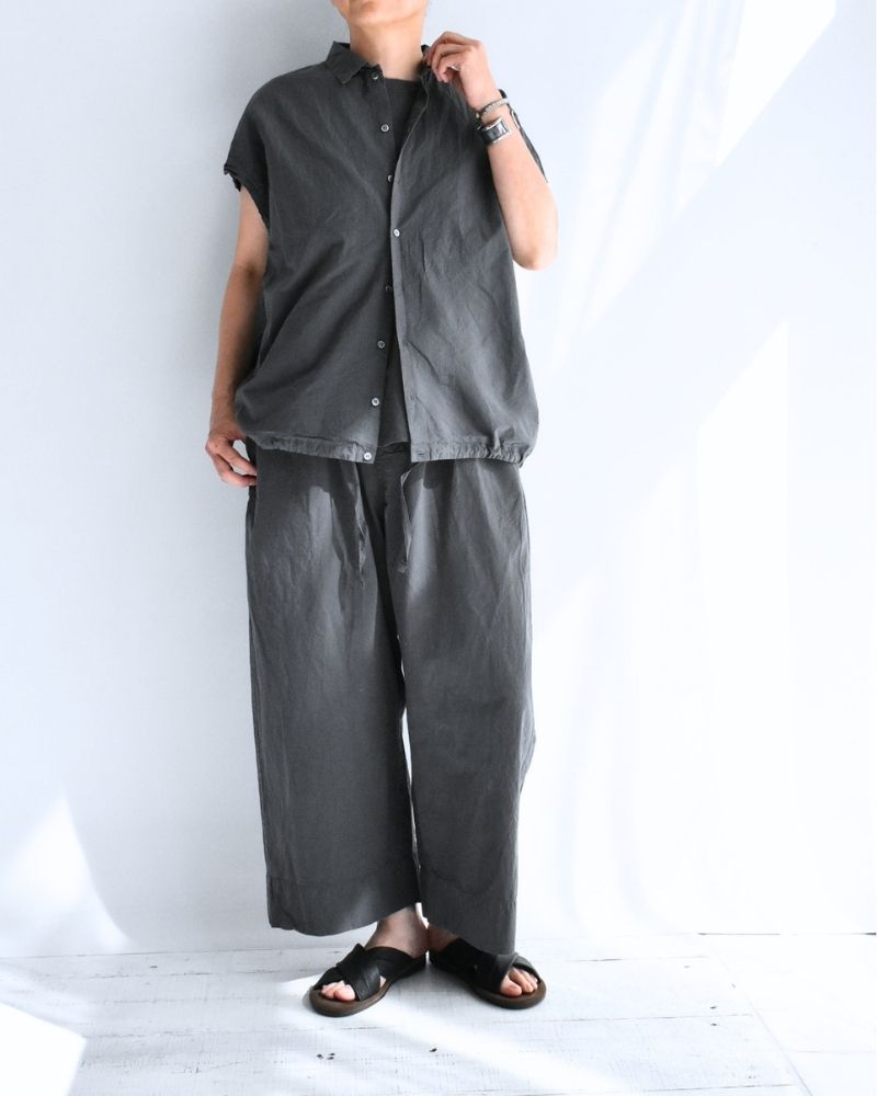 シュリンクフレンチスリーブシャツ Gray
