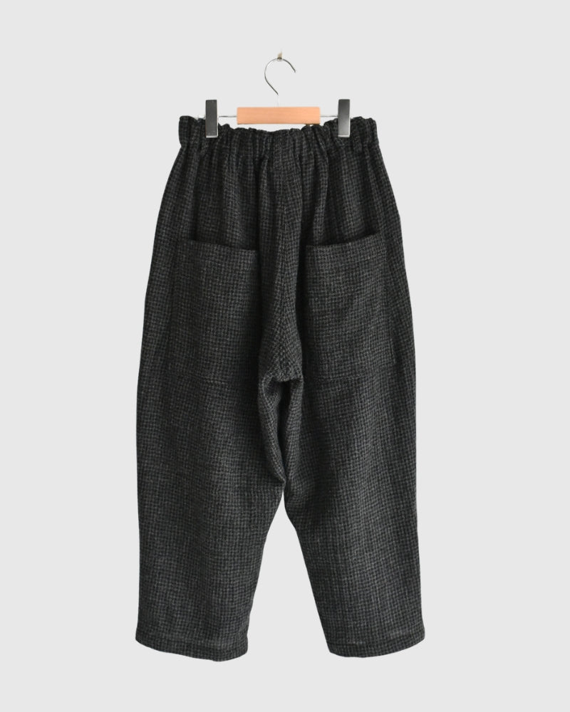 ウールガーゼ ハウンドトゥース パンツ Charcoal