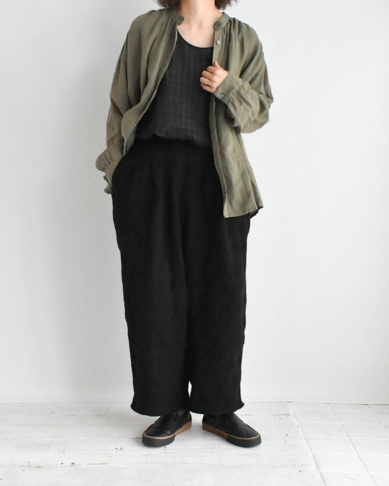 ウールチェックパンツ Black