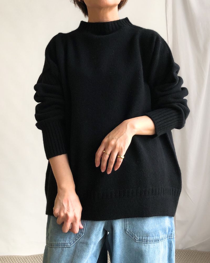 HERIOT ビックシルエットニット Black