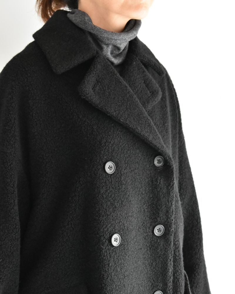 DOUBLE OVER COAT Black