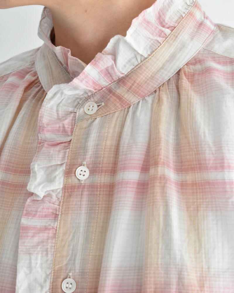 ライトマドラスフリルブラウス LightPink
