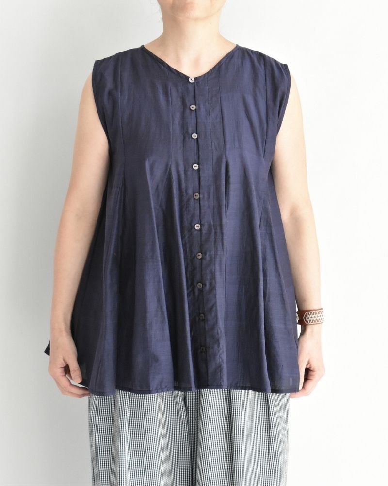 シルクコットン マチマチ2WAYタンクトップ Navy