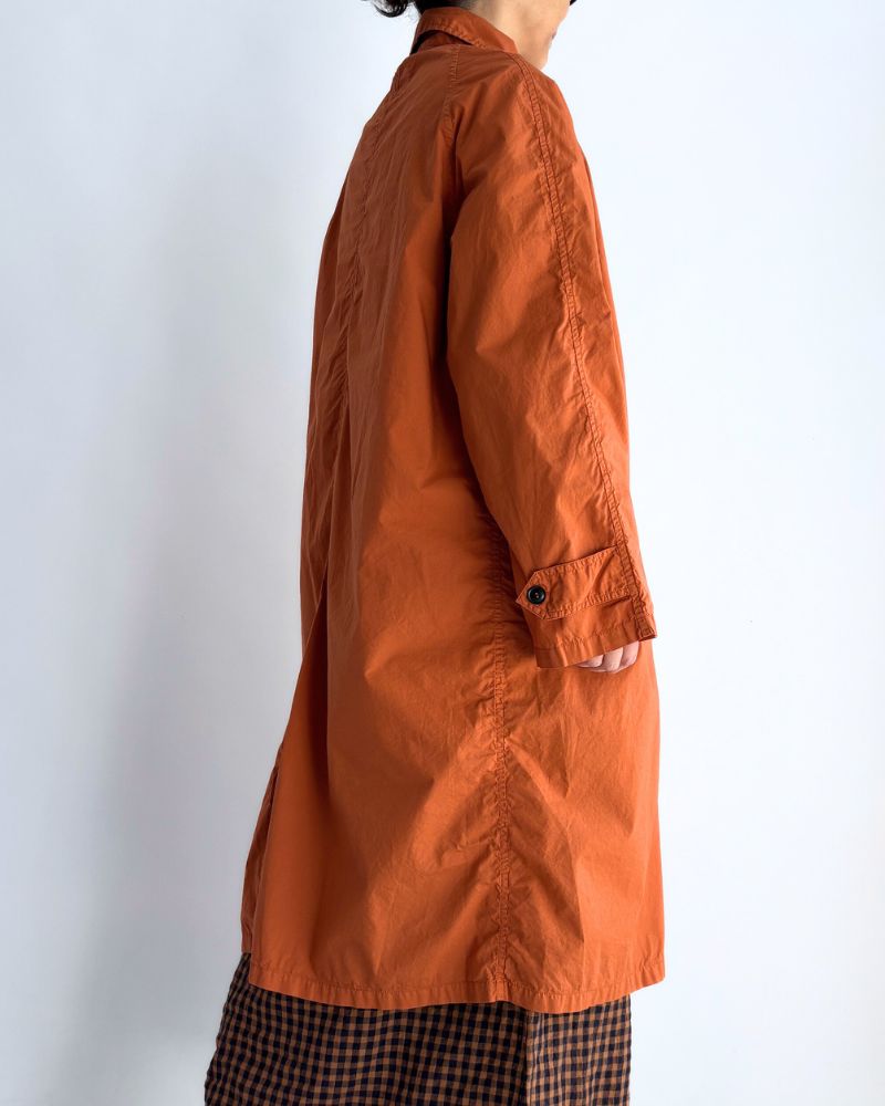 60s COTTON POPLIN OVERDYE BALMACAAN COAT Brick