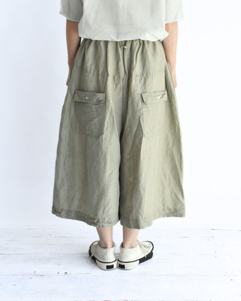 手織りセルビッチ コットンリネンパンツ LightKhaki