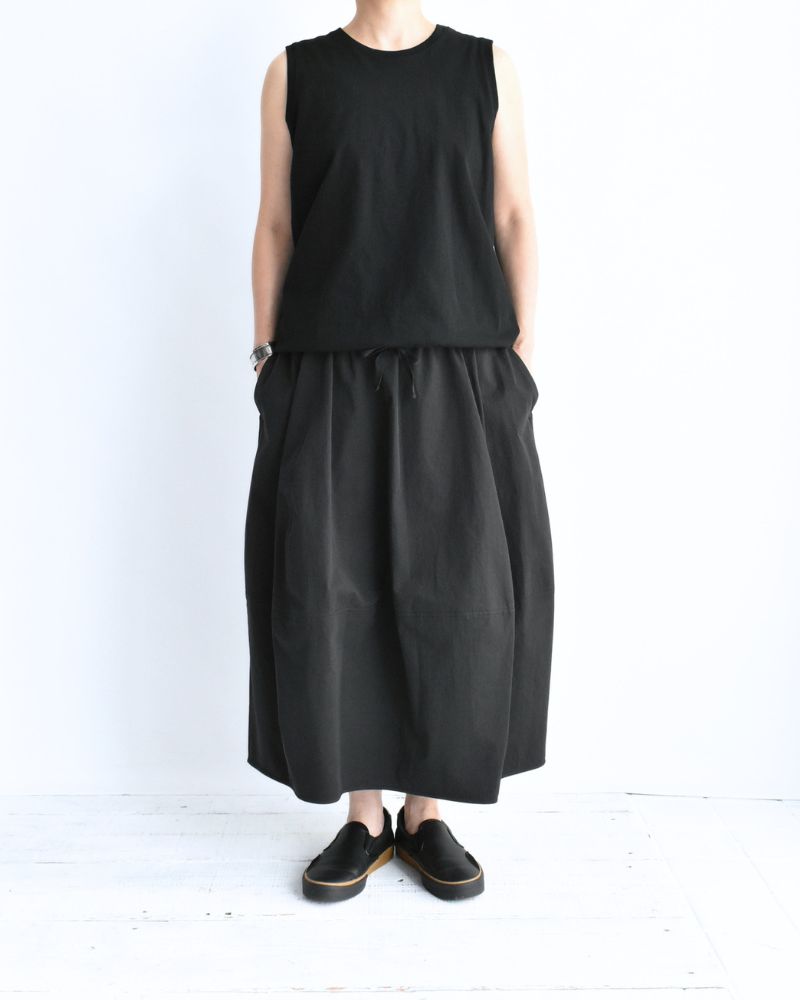 ノースリーブ ドロストTシャツ Black