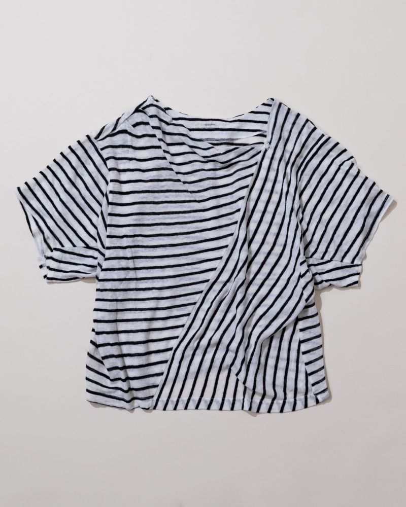 【予約】S/S TT185 リネンボーダー Tee（3月）