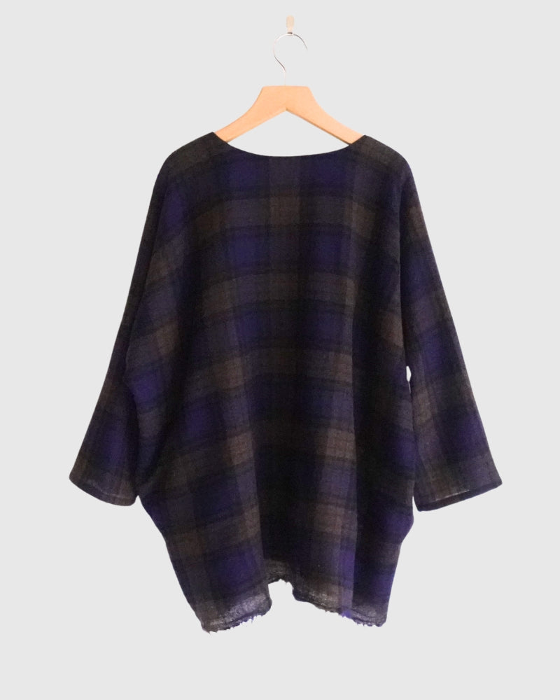 ウールガーゼボイル リバーシブルトップ Navy/Brown