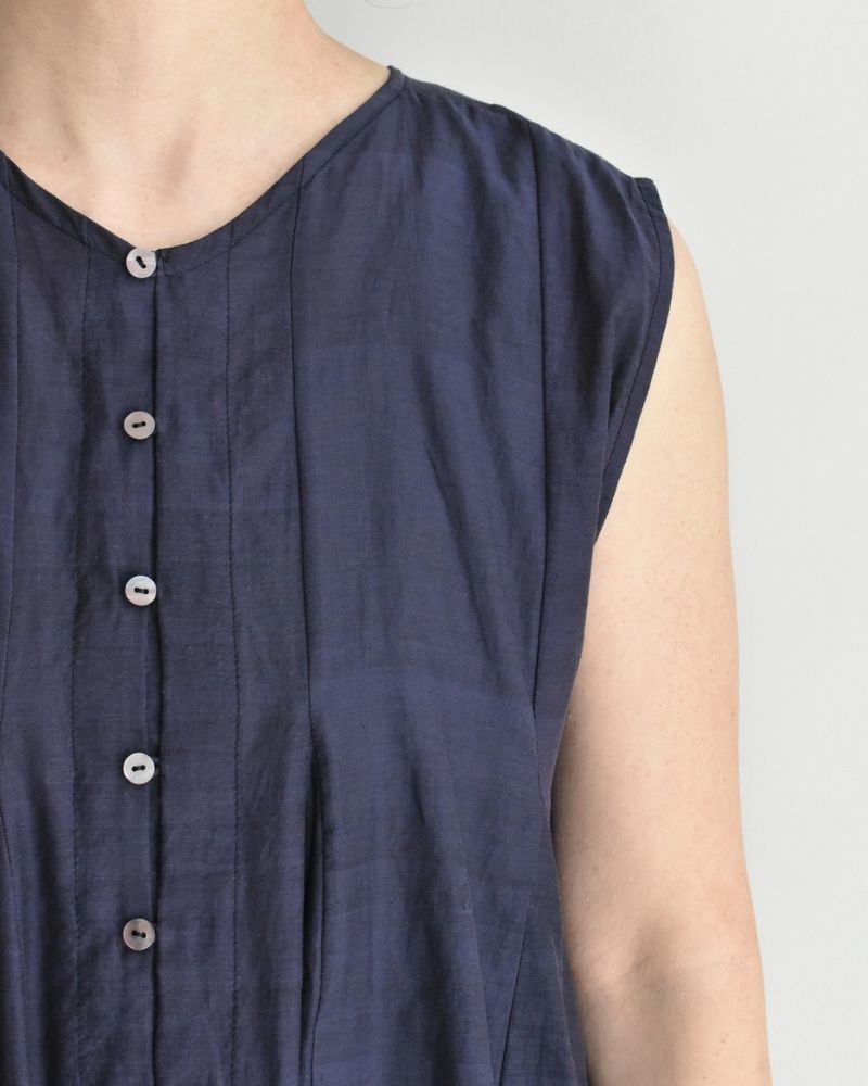 シルクコットン マチマチ2WAYタンクトップ Navy