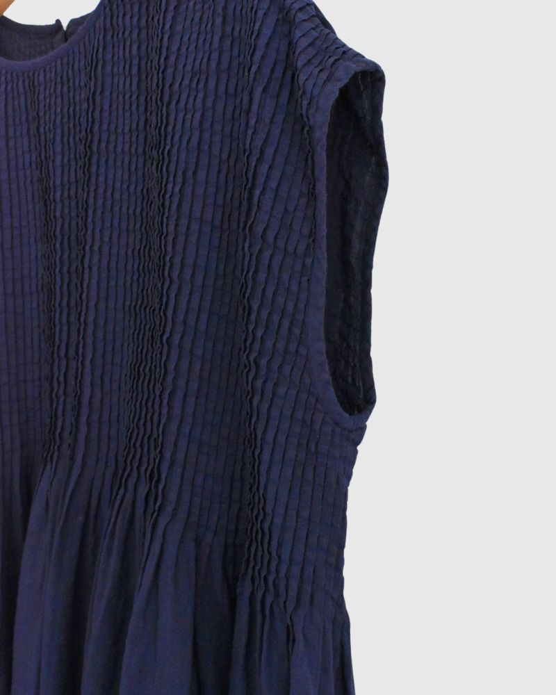 CREW-NECK F/SL SHIRT WITH PINTUCK DarkPurple