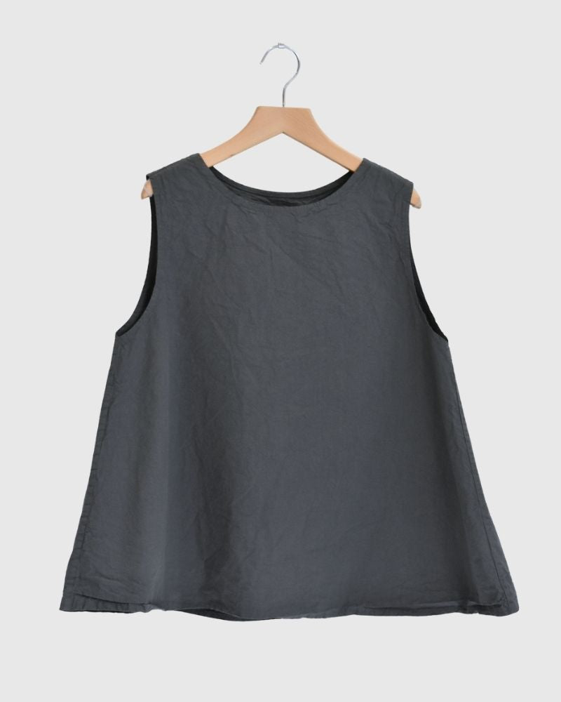 シュリンクノースリーブトップス Gray