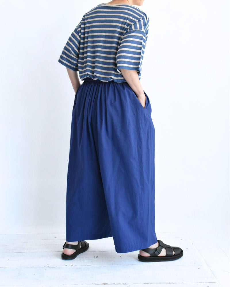 ワイドコクーンギャザーパンツ Blue
