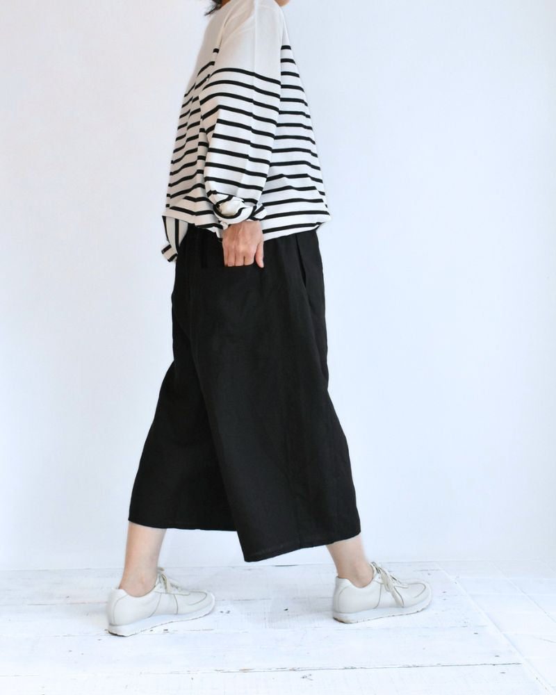 リネン オバールパンツ Black