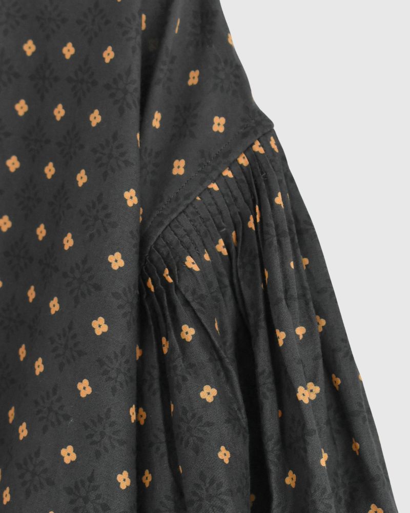 BANDED COLLAR SHIRT WITH MINI PINTUCK Charcoal