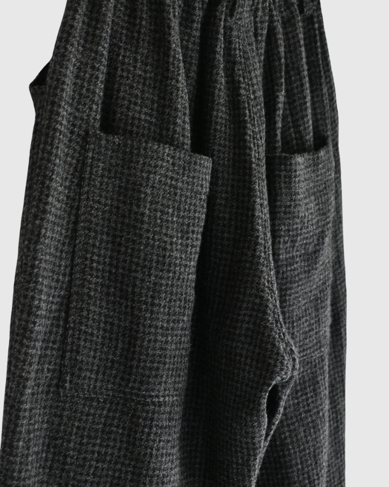 ウールガーゼ ハウンドトゥース パンツ Charcoal
